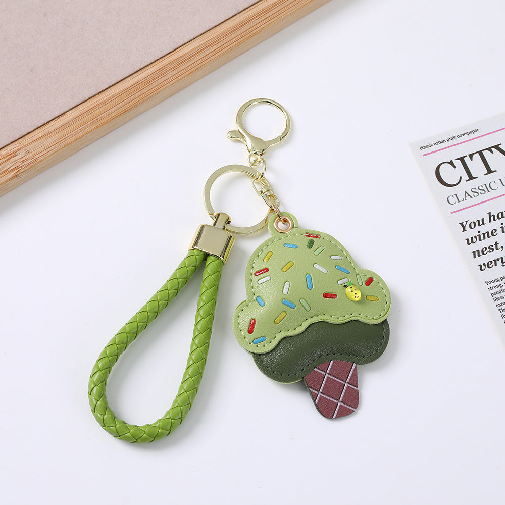 Handmade Ice Cream Key Chains In New Style With PU Leather, Perfect Summer Accessory