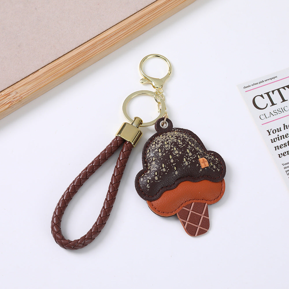 Handmade Ice Cream Key Chains In New Style With PU Leather, Perfect Summer Accessory