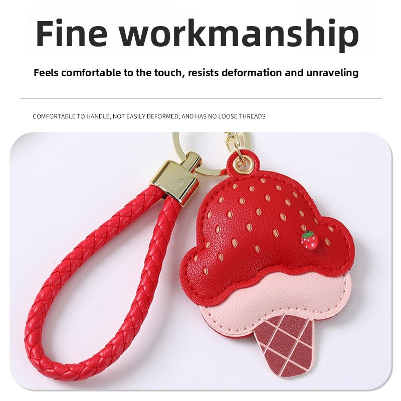 Handmade Ice Cream Key Chains In New Style With PU Leather, Perfect Summer Accessory