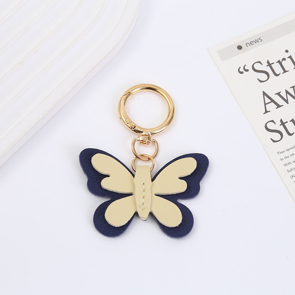 Butterfly New Year Key Chain In PU Leather Bag Charm Accessory