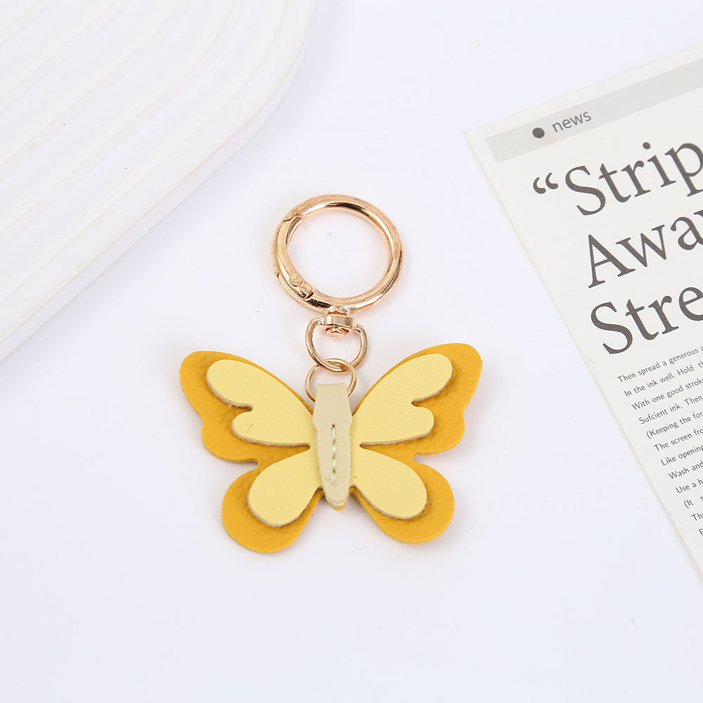 Butterfly New Year Key Chain In PU Leather Bag Charm Accessory