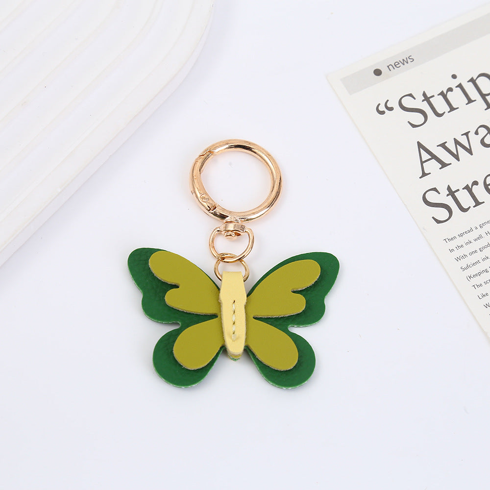 Butterfly New Year Key Chain In PU Leather Bag Charm Accessory