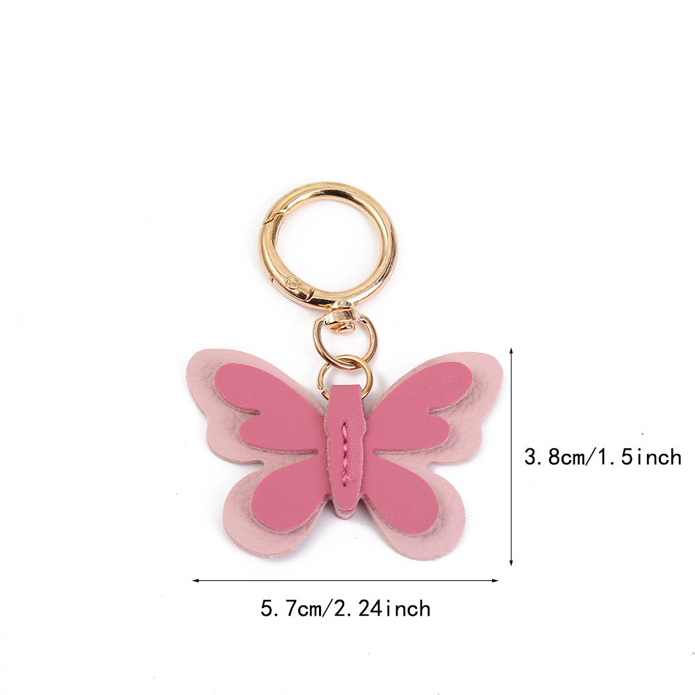 Butterfly New Year Key Chain In PU Leather Bag Charm Accessory