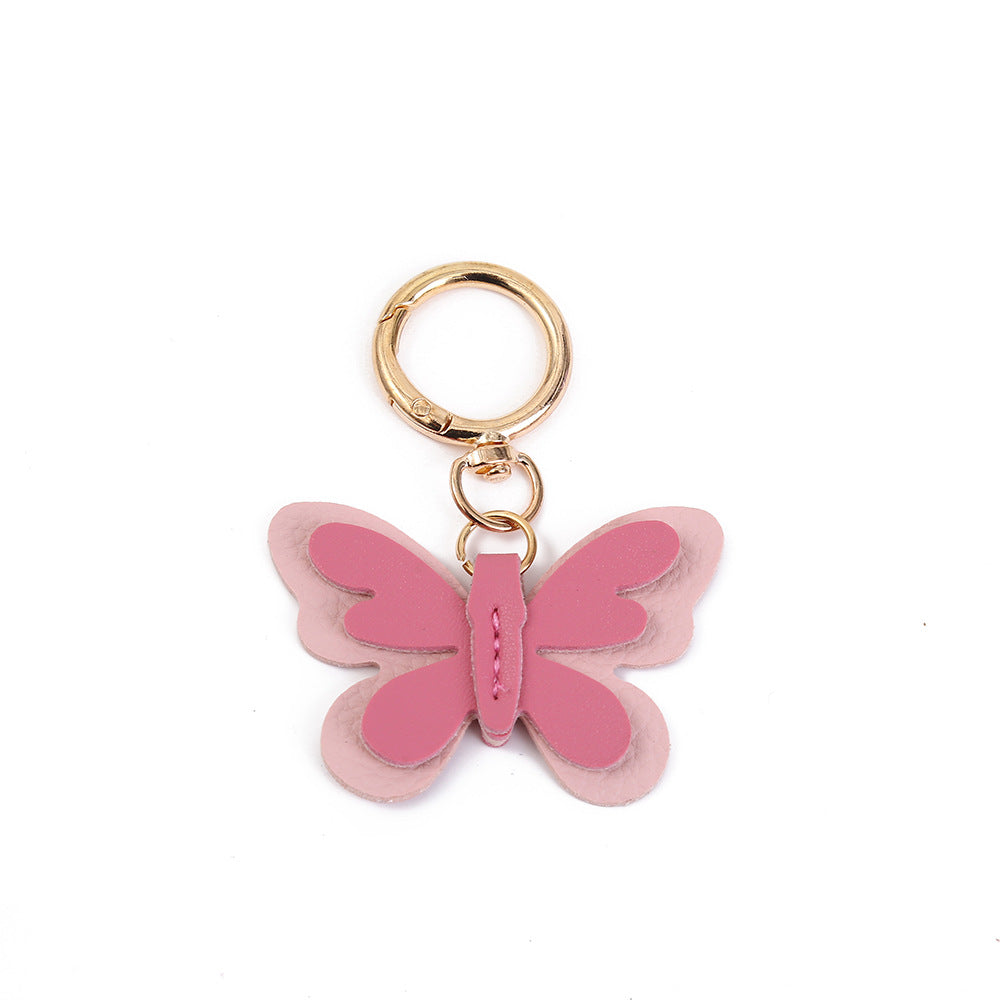 Butterfly New Year Key Chain In PU Leather Bag Charm Accessory