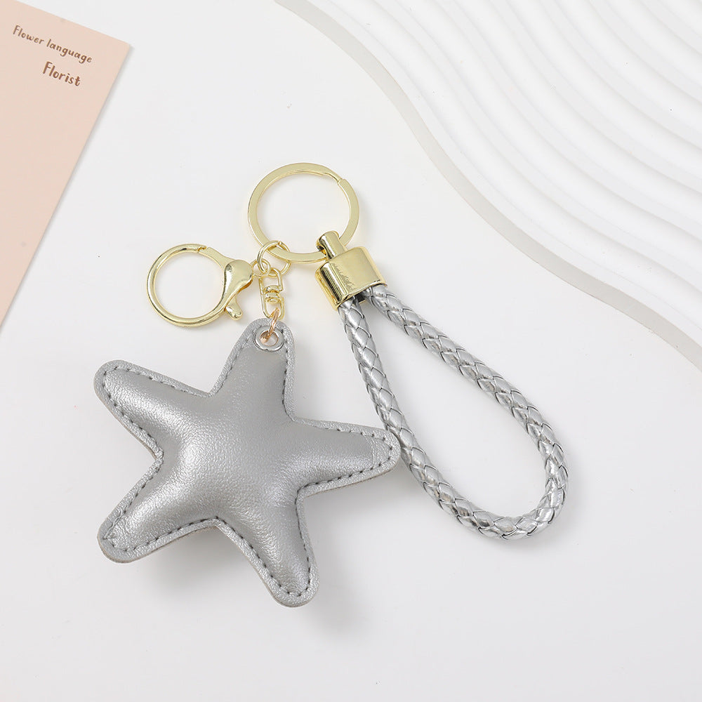 Handmade Pentagram Key Chain In Modern Style With Pu Leather, Perfect For  Spring And Summer