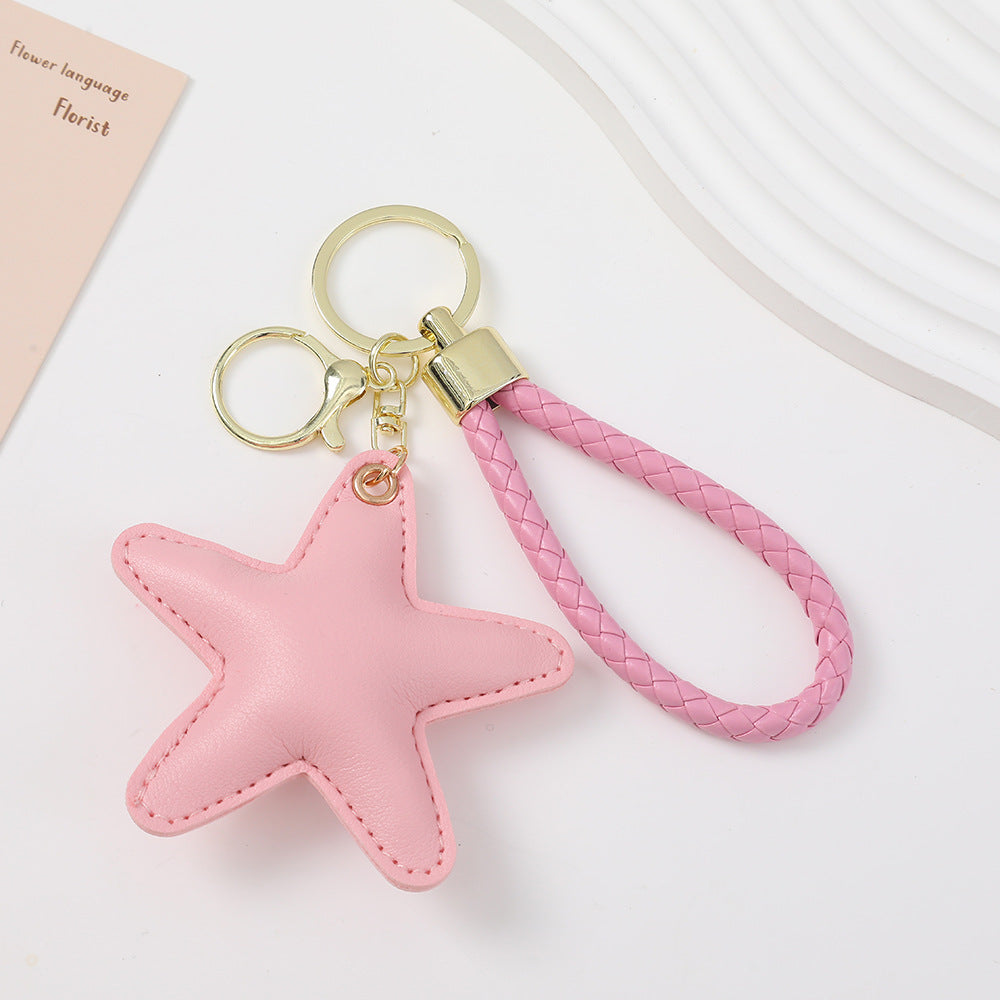 Handmade Pentagram Key Chain In Modern Style With Pu Leather, Perfect For  Spring And Summer