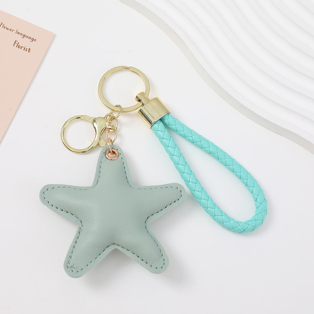 Handmade Pentagram Key Chain In Modern Style With Pu Leather, Perfect For  Spring And Summer