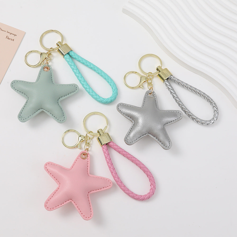 Handmade Pentagram Key Chain In Modern Style With Pu Leather, Perfect For  Spring And Summer