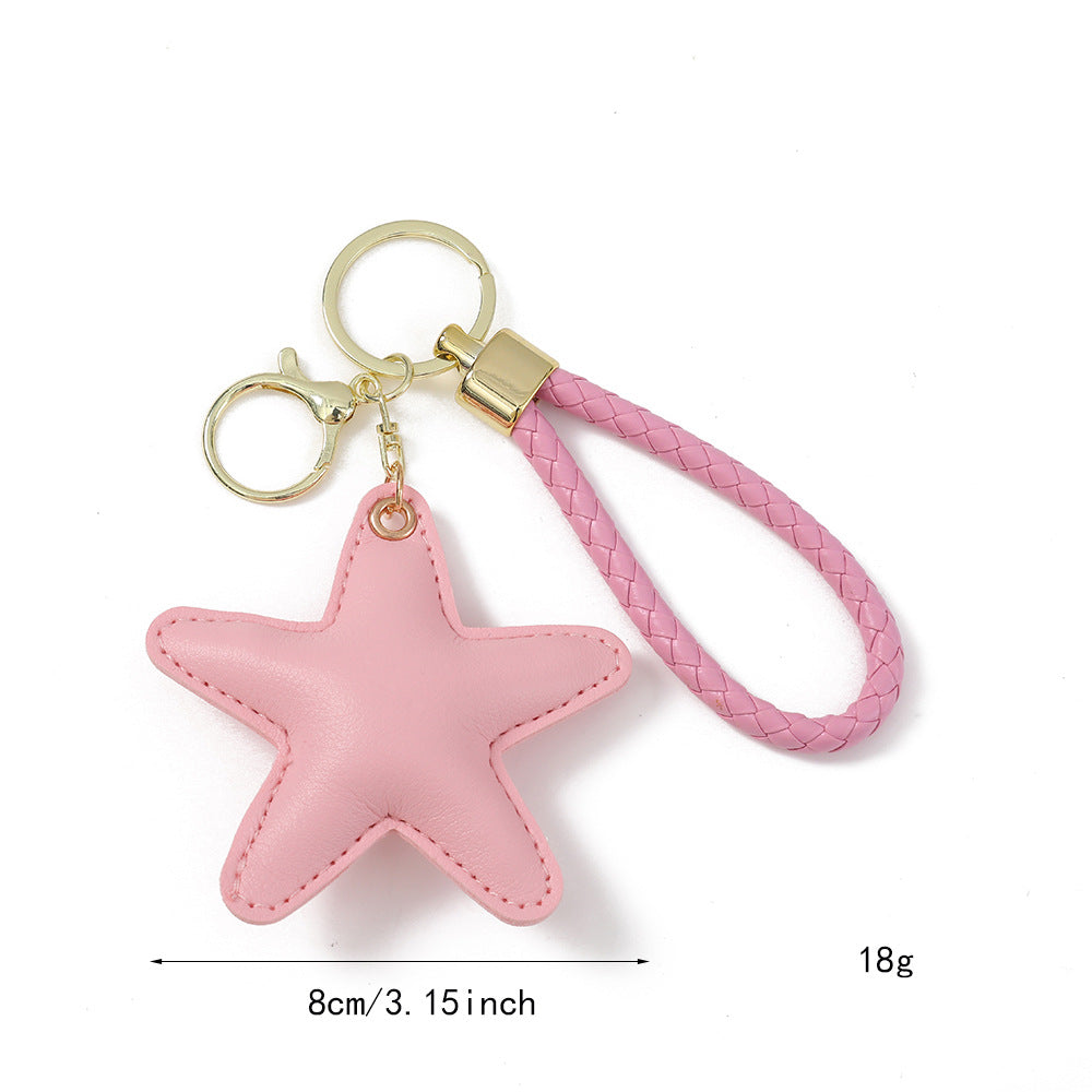 Handmade Pentagram Key Chain In Modern Style With Pu Leather, Perfect For  Spring And Summer