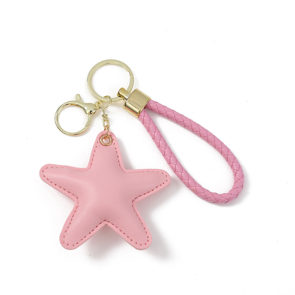 Handmade Pentagram Key Chain In Modern Style With Pu Leather, Perfect For  Spring And Summer