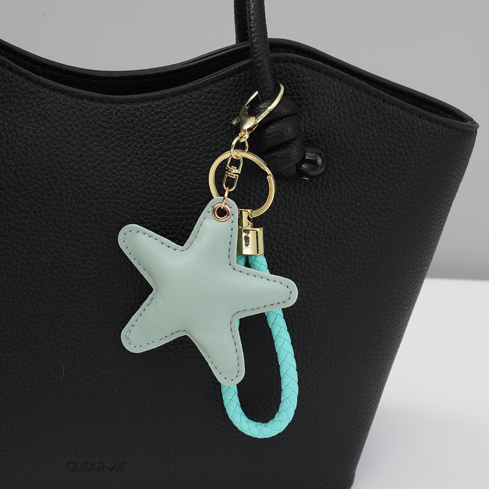 Handmade Pentagram Key Chain In Modern Style With Pu Leather, Perfect For  Spring And Summer