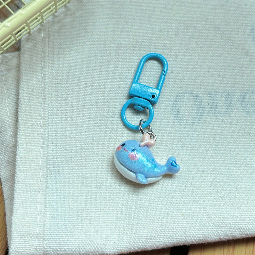 Multicolor Cartoon Pearl Key Chain In Plastic With Original Design, Featuring Shell Inlay For Unique Charm