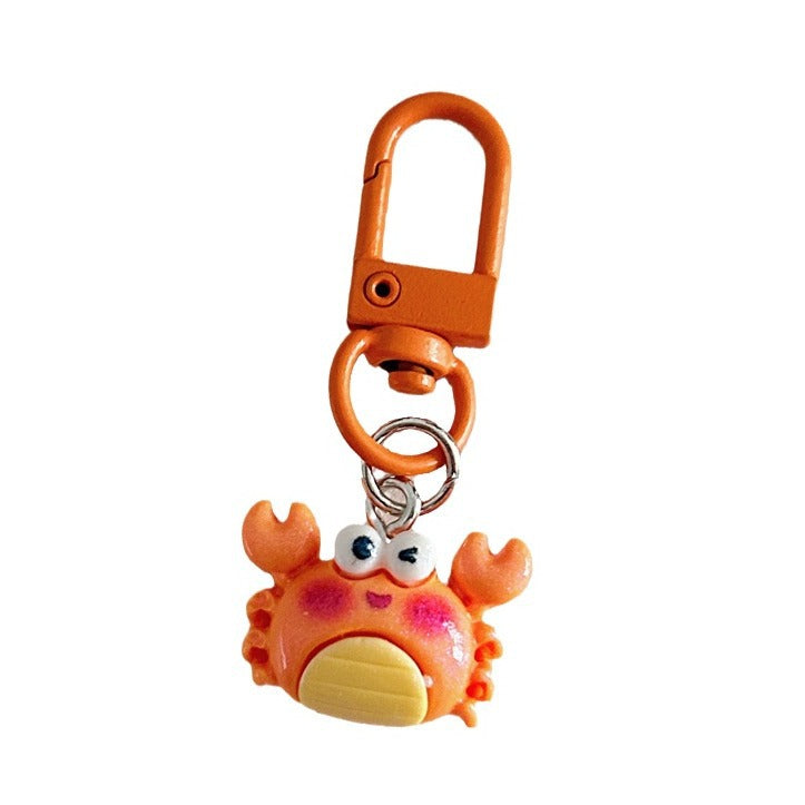 Multicolor Cartoon Pearl Key Chain In Plastic With Original Design, Featuring Shell Inlay For Unique Charm