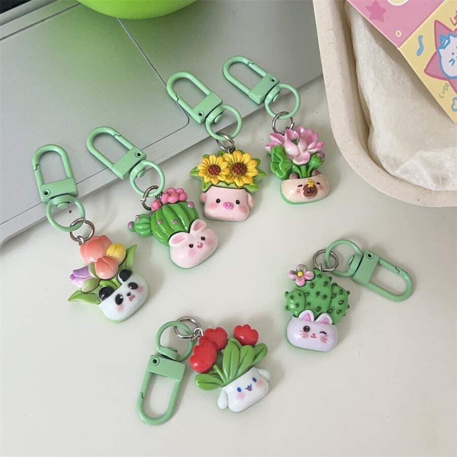 Multicolor Animal Bag Charm Key Chain Made Of Durable Plastic, Stylish Accessory For Bags