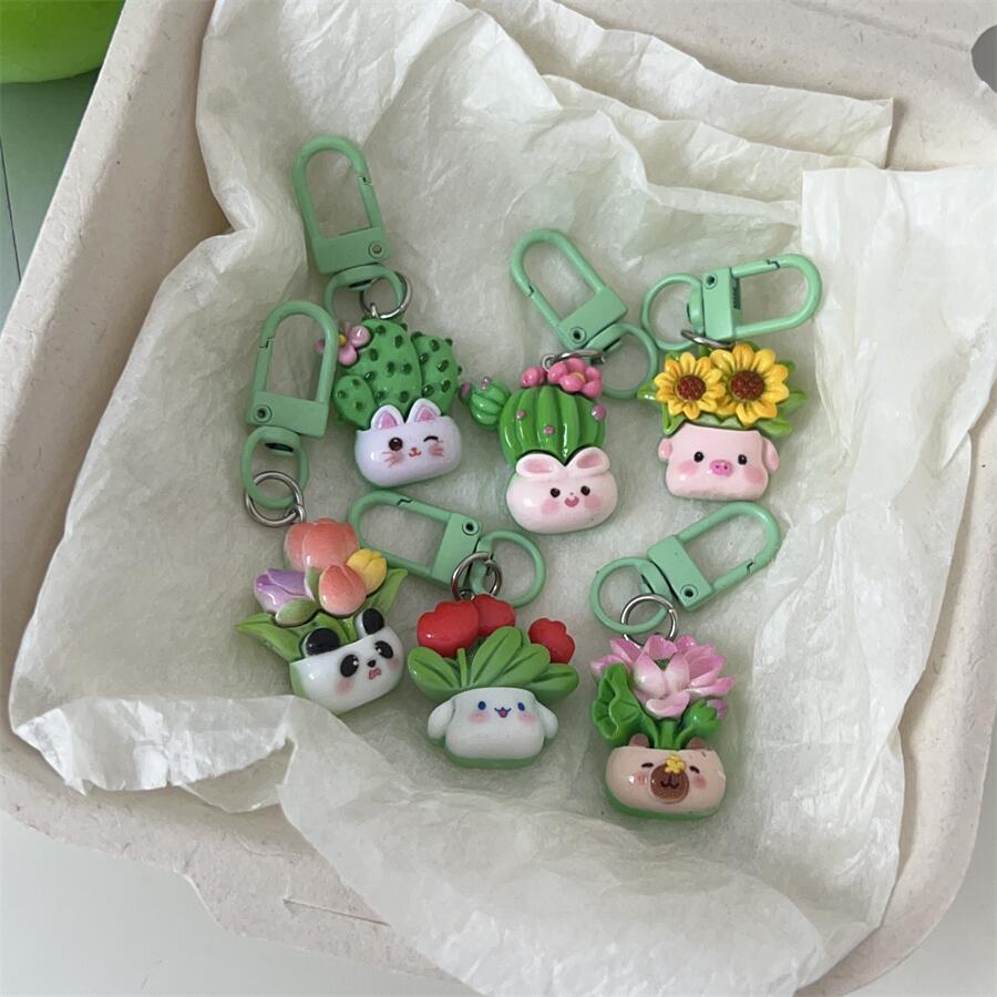 Multicolor Animal Bag Charm Key Chain Made Of Durable Plastic, Stylish Accessory For Bags