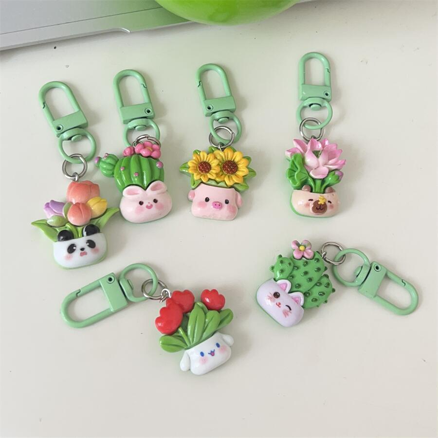 Multicolor Animal Bag Charm Key Chain Made Of Durable Plastic, Stylish Accessory For Bags