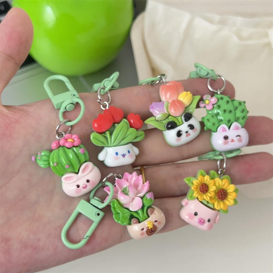 Multicolor Animal Bag Charm Key Chain Made Of Durable Plastic, Stylish Accessory For Bags