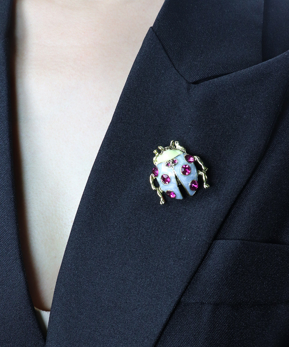 Alloy Insect Pin Featuring Enamel Craftsmanship