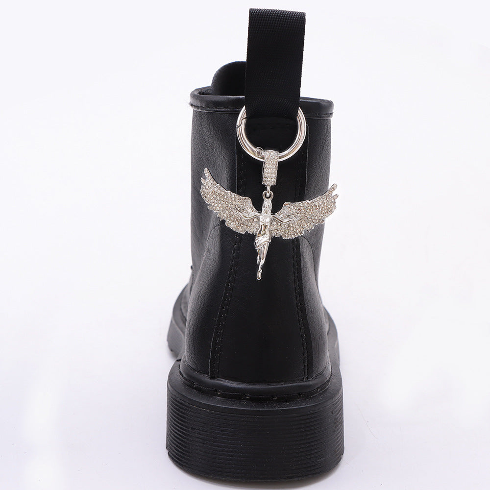 Halloween Metal Wings Pendant With Rhinestones In Cool Style, Perfect For Autumn Accessories