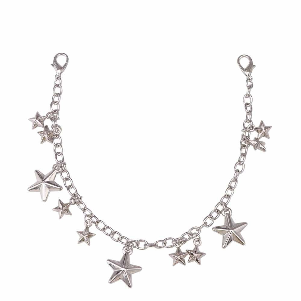 Electroplated White Star Alloy Pendant In Commute Style, Perfect For Autumn & Winter Accessories