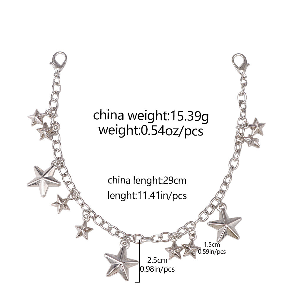 Electroplated White Star Alloy Pendant In Commute Style, Perfect For Autumn & Winter Accessories