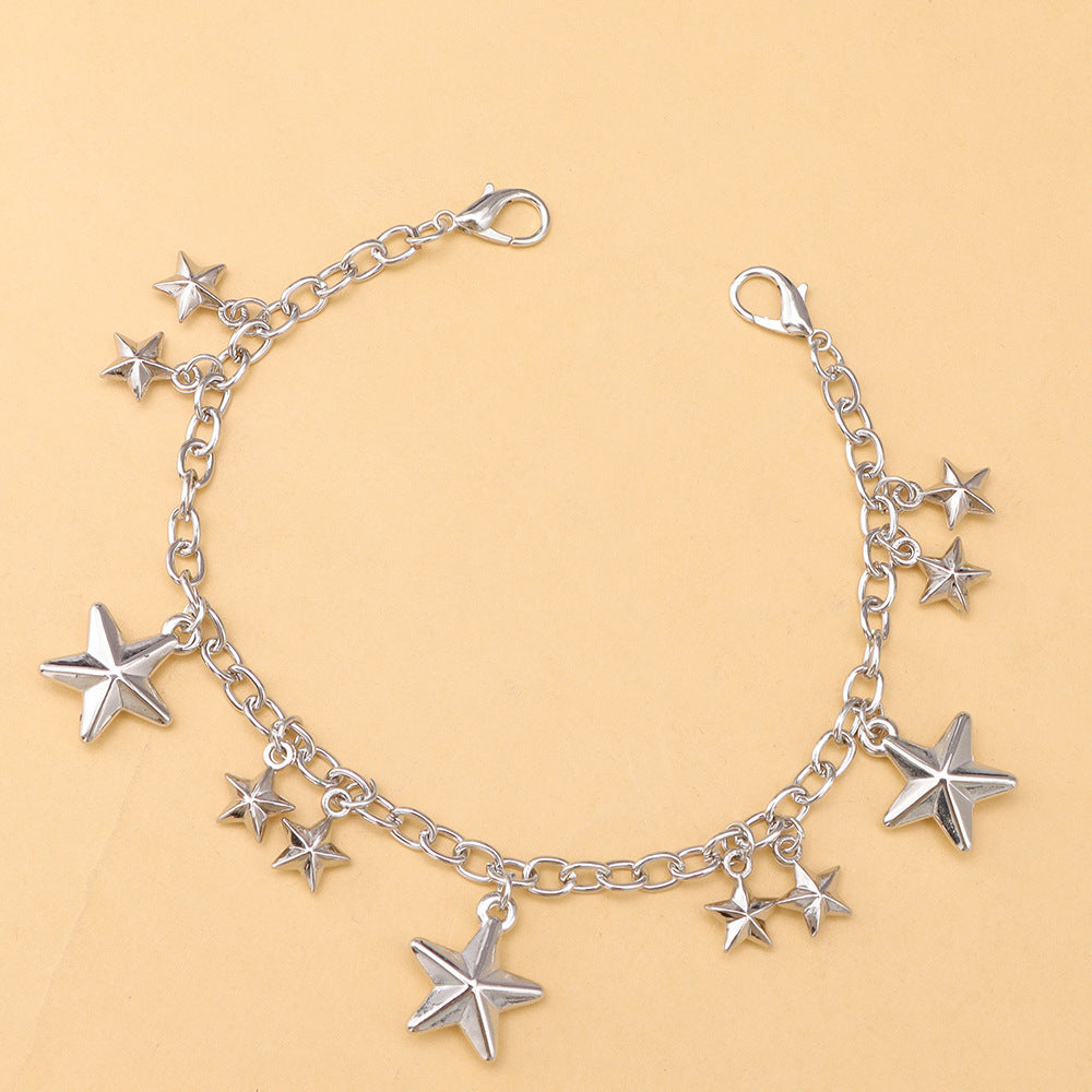 Electroplated White Star Alloy Pendant In Commute Style, Perfect For Autumn & Winter Accessories
