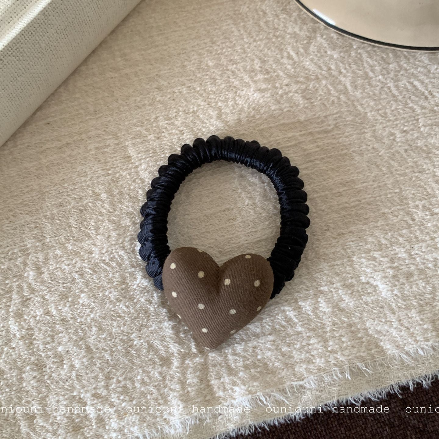 New Style Heart Shape Hairpin For Women In Coffer Color, Made Of Cloth, Perfect For Summer