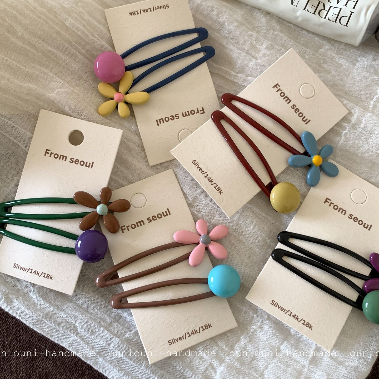 New Style Flowers BB Clips Hairpin In Coffer Color, Alloy Material, 2 PCS Package For Summer