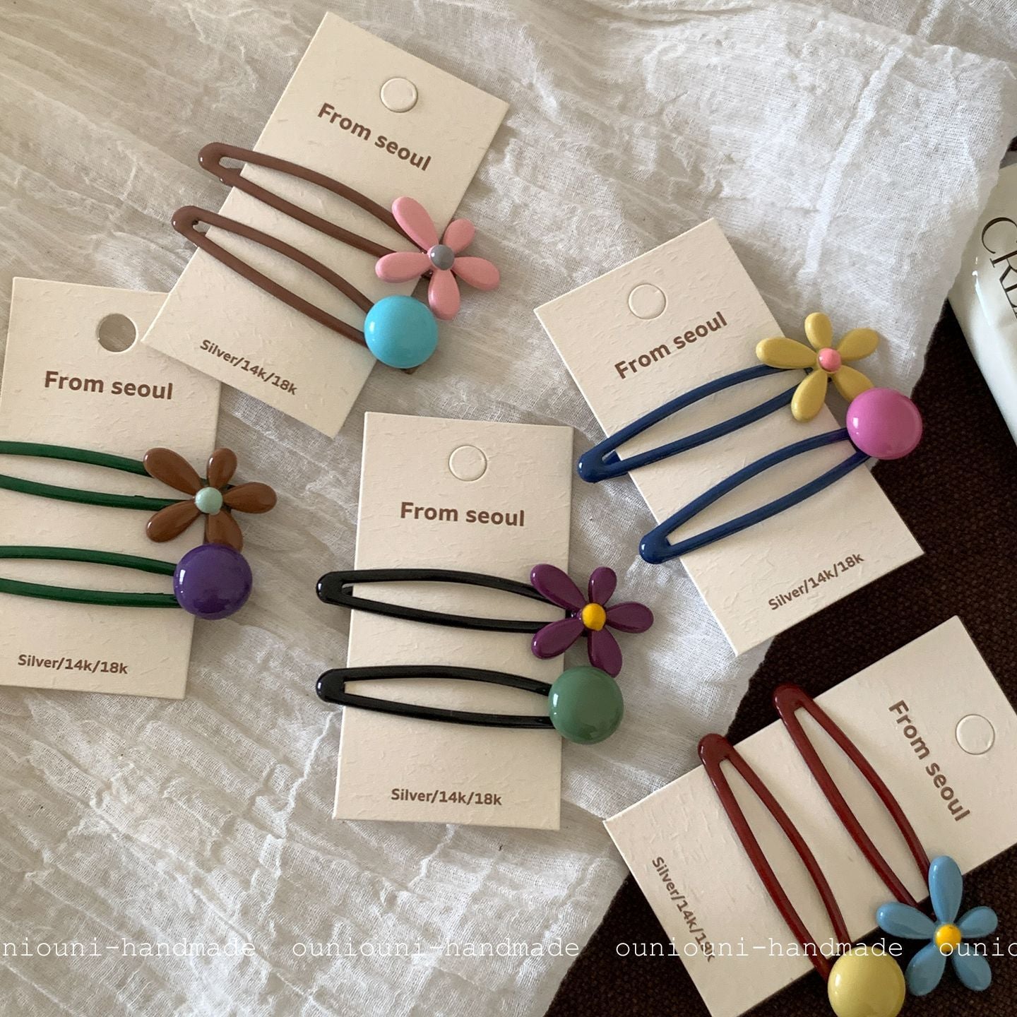 New Style Flowers BB Clips Hairpin In Coffer Color, Alloy Material, 2 PCS Package For Summer