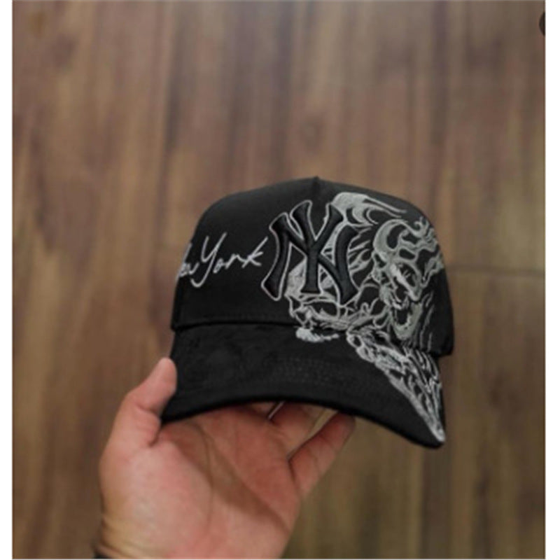 Casual Baseball Cap With Wide Brim Featuring Cartoon Character Embroidery, Made Of Soft Flannel For UV Protection