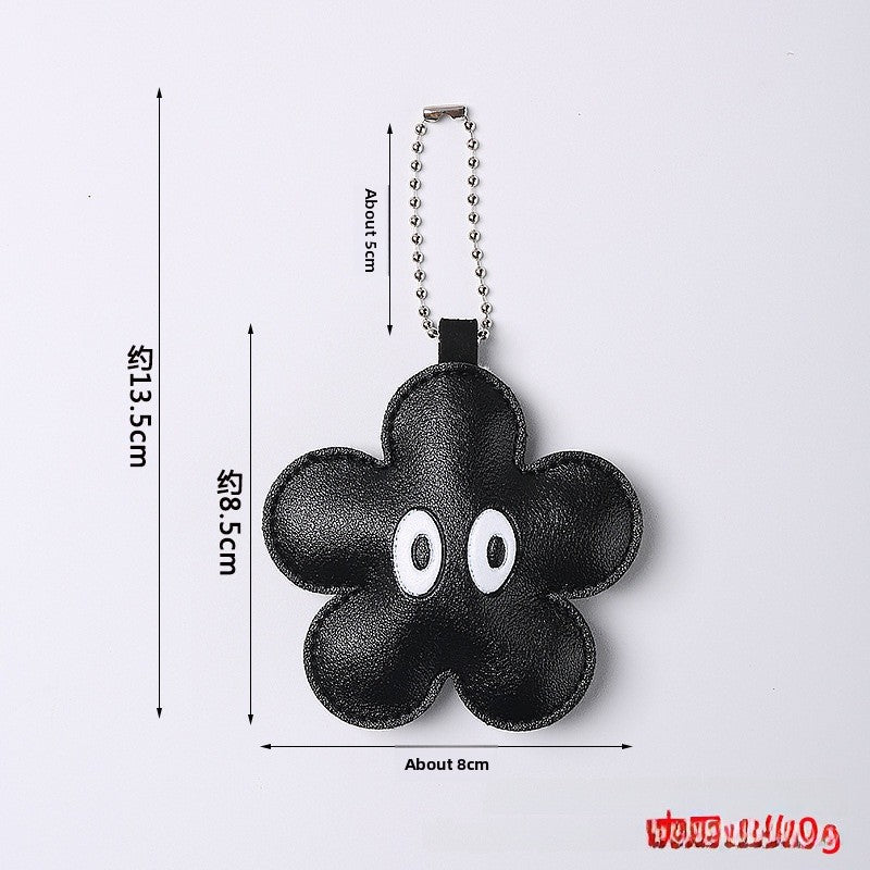 Cute Red Flowers Key Chain Made Of PU Leather, Perfect For  Spring And Summer Accessories