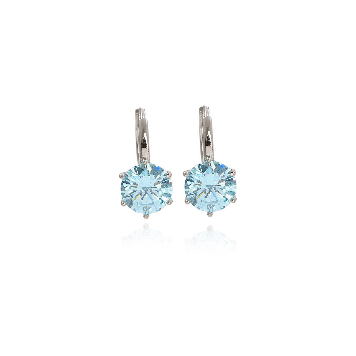 Hexagon Claw Setting Earrings For Women With 304 Stainless Steel Posts, Copper Base, And PVD Coated Zircon Inlay