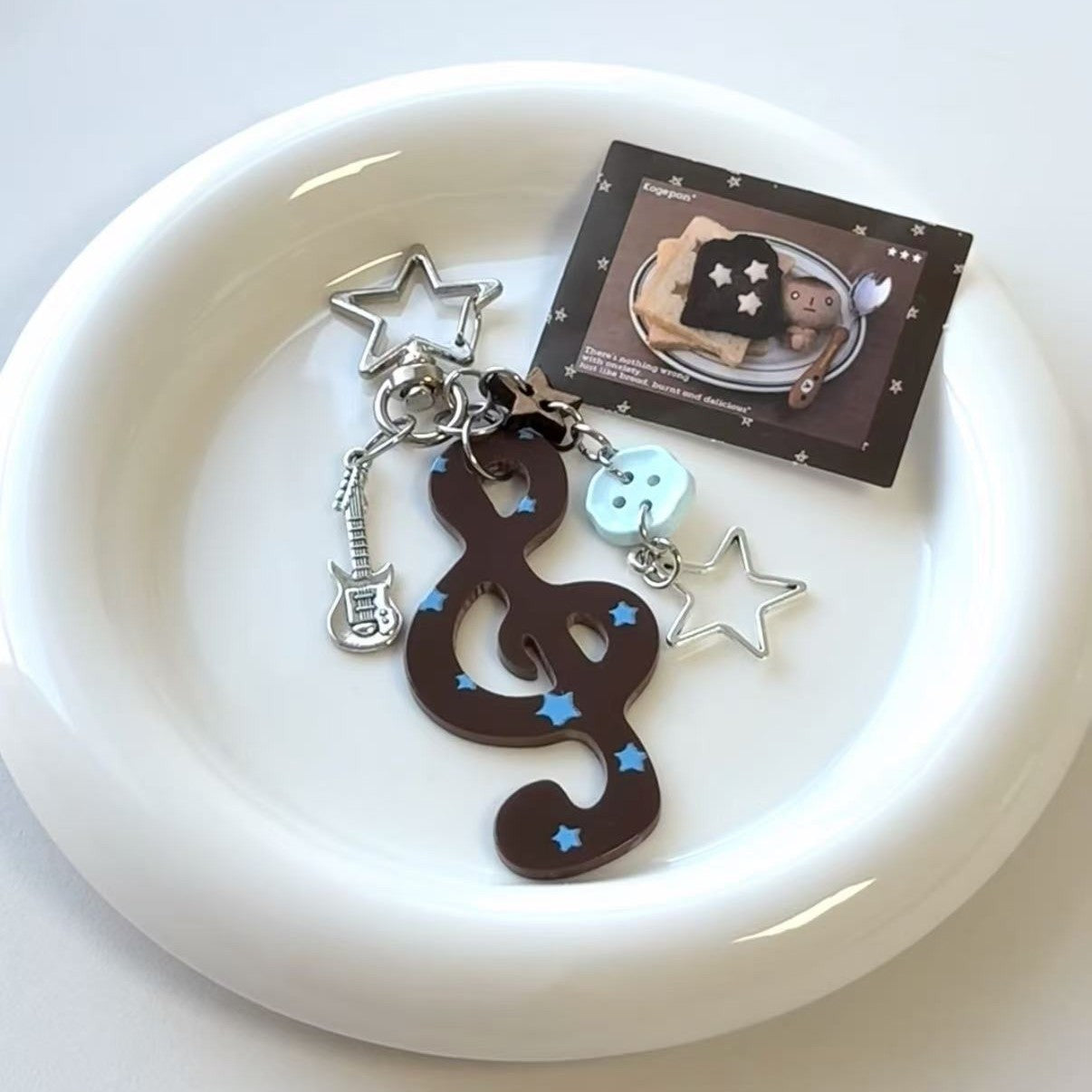 Memorial Acrylic Keychain In Coffer Color, Stylish Phone Pendant With Durable Acrylic Inlay