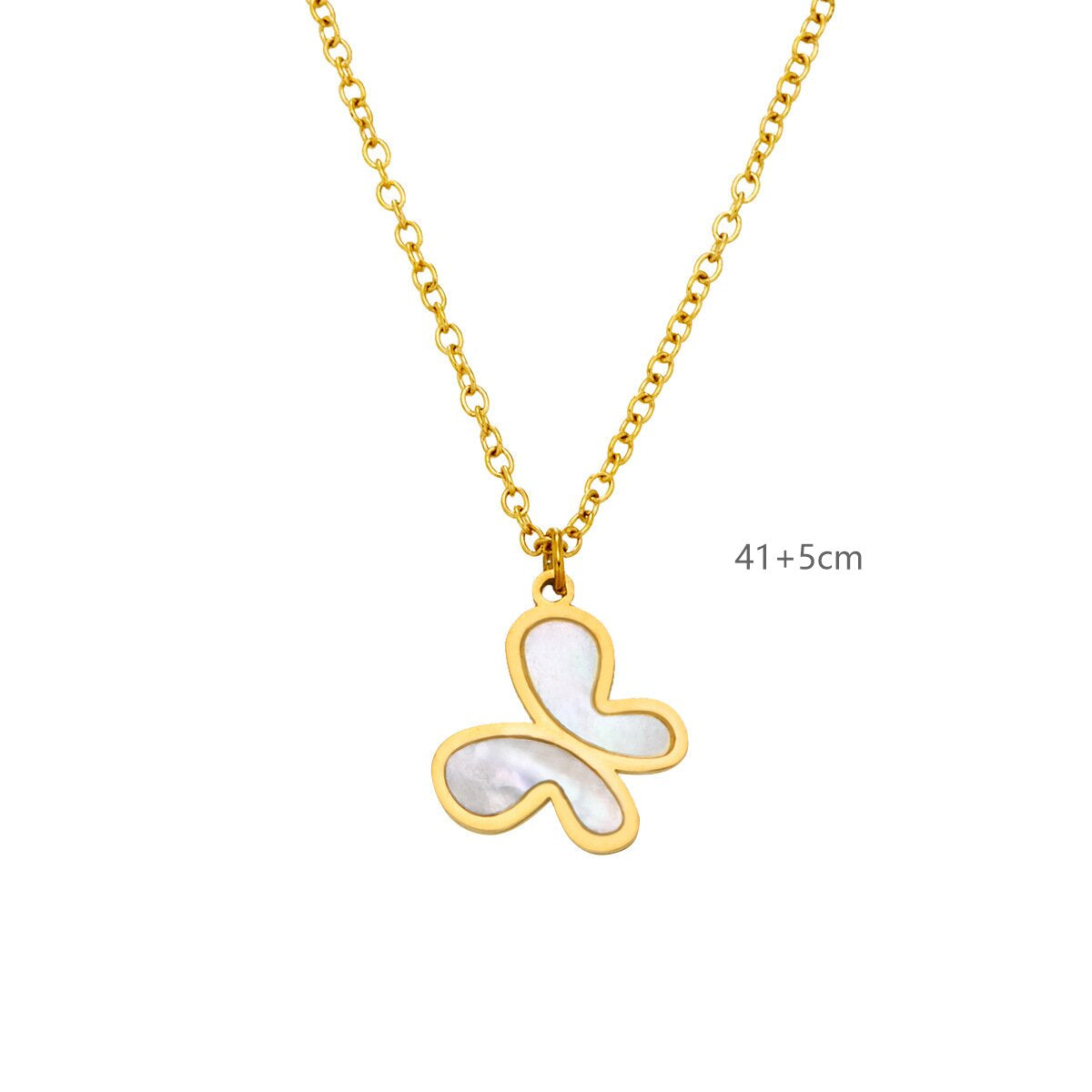 Handmade Butterfly Necklace In British Style With PVD Coated Titanium Steel And Titanium Plating On Cable Chain