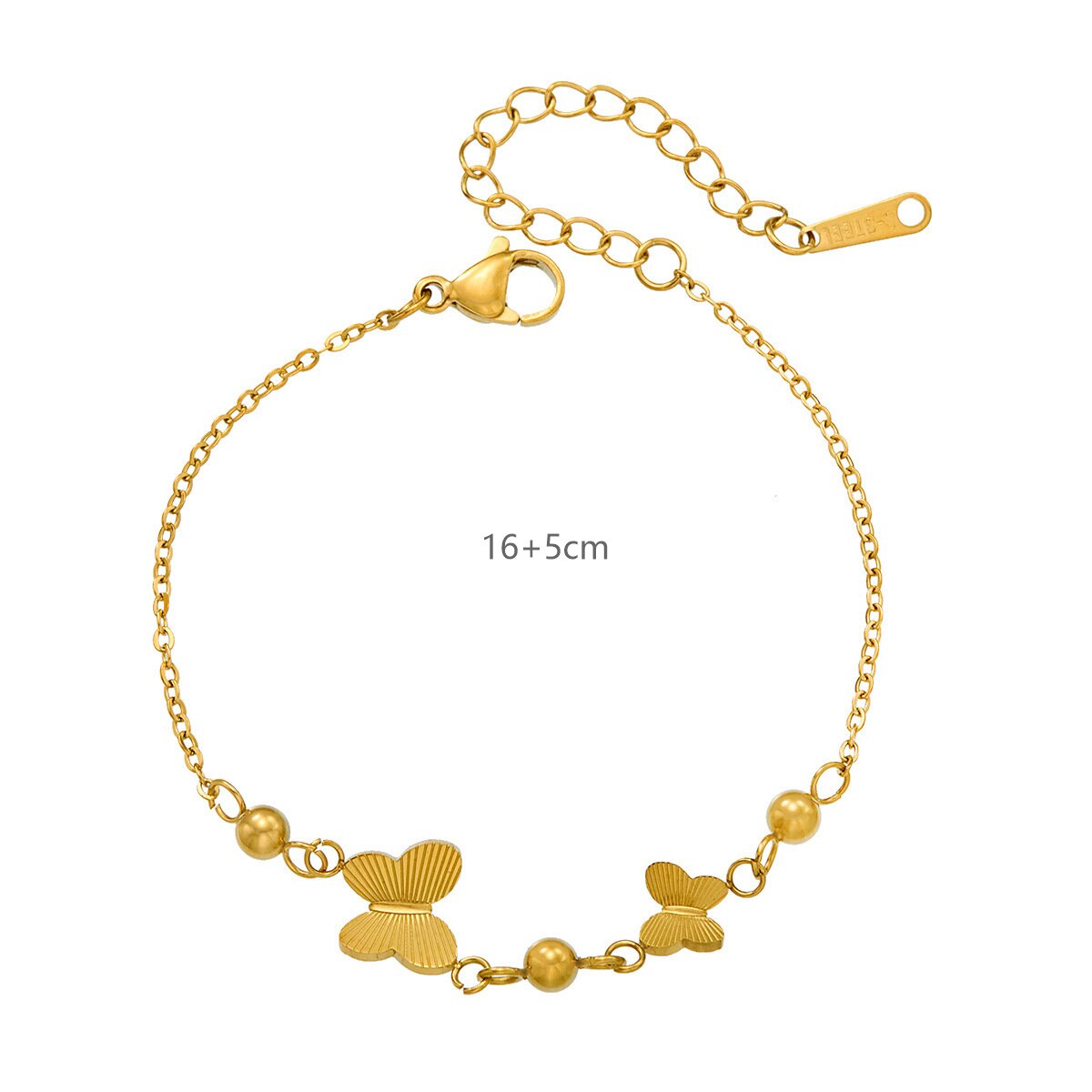 Handmade Butterfly Bracelet In  Style With PVD Coated Titanium Steel And Titanium Plating On Cable Chain