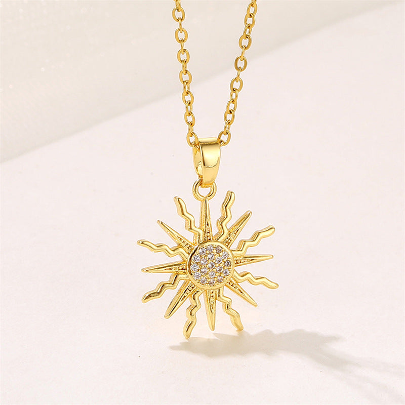 Handmade Tropical Style Necklace With PVD Coated Titanium Steel And Titanium Plating On Cable Chain