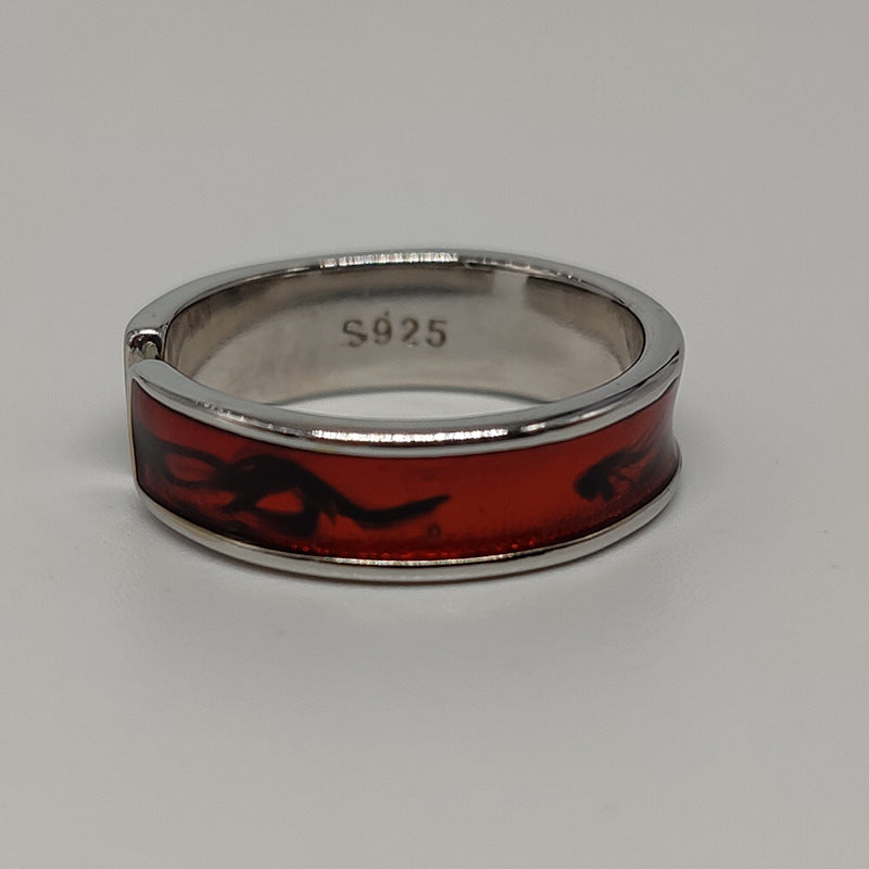 New Style Geometric Wide Band Ring For Women, Electroplated Platinum Plated Copper With Epoxy Craft