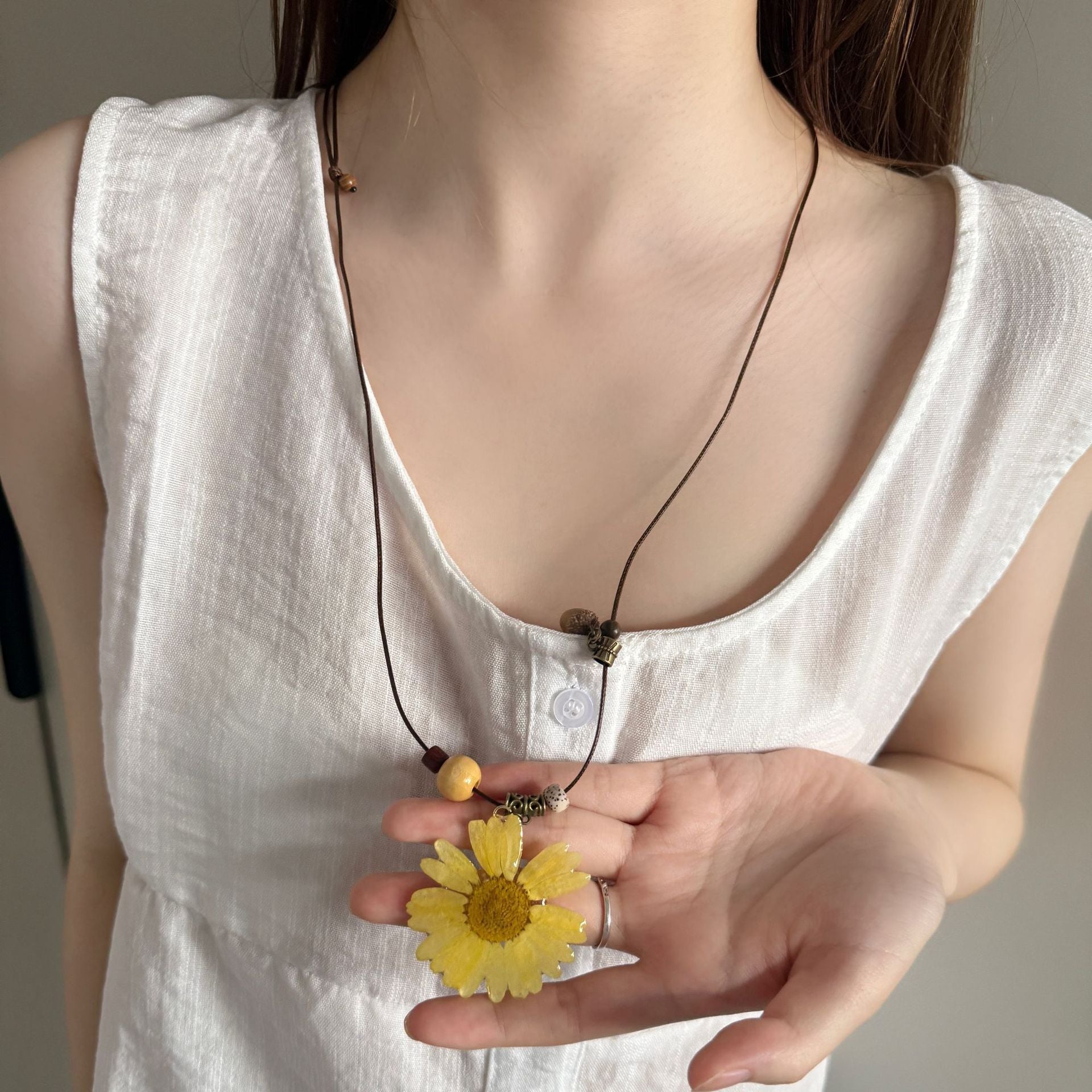 Lady Modern Style Solid Color Titanium Steel Tassel Plating Layered Necklaces