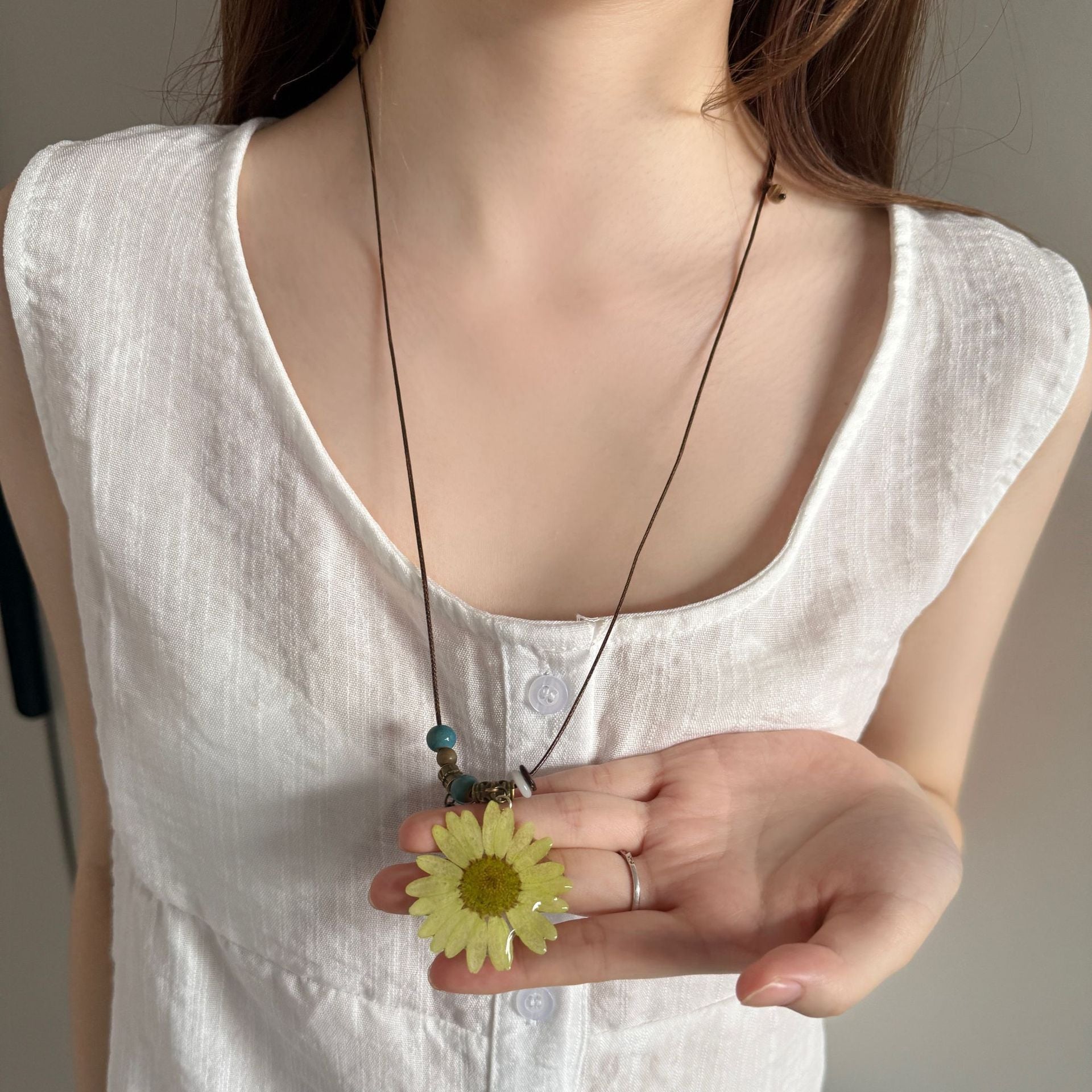 Lady Modern Style Solid Color Titanium Steel Tassel Plating Layered Necklaces