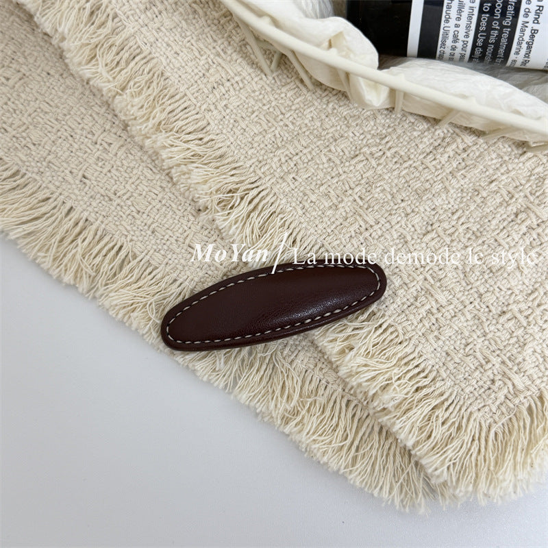 New Style Geometric BB Clips Hairpin For Women Featuring Alloy Material With PU Inlay In Coffer Color