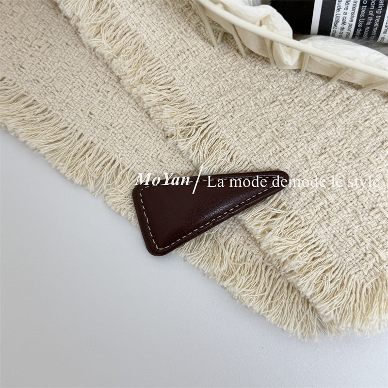 New Style Geometric BB Clips Hairpin For Women Featuring Alloy Material With PU Inlay In Coffer Color