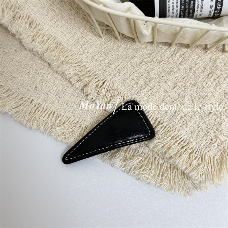 New Style Geometric BB Clips Hairpin For Women Featuring Alloy Material With PU Inlay In Coffer Color
