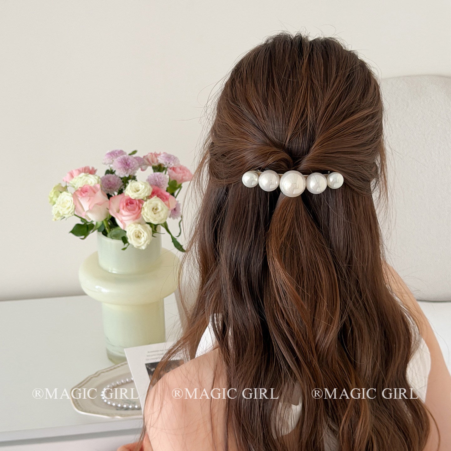 French Style Pearl Hairpin For Women In Spring, Featuring Elegant Metal Material