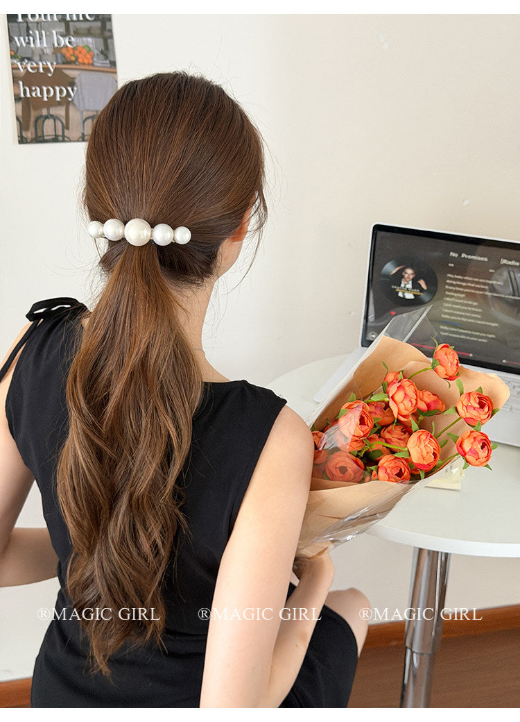 French Style Pearl Hairpin For Women In Spring, Featuring Elegant Metal Material