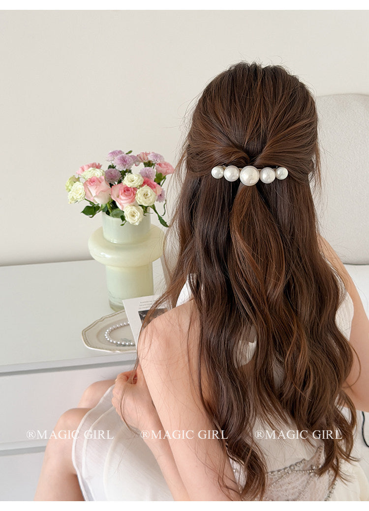 French Style Pearl Hairpin For Women In Spring, Featuring Elegant Metal Material