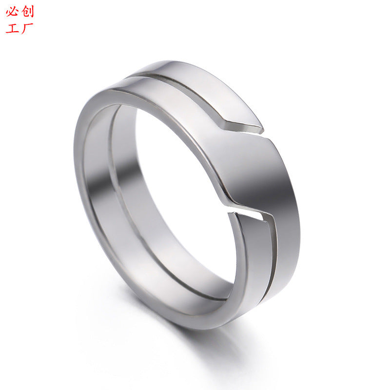 Fashion Solid Color Stainless Steel Plating Rings 1 Piece