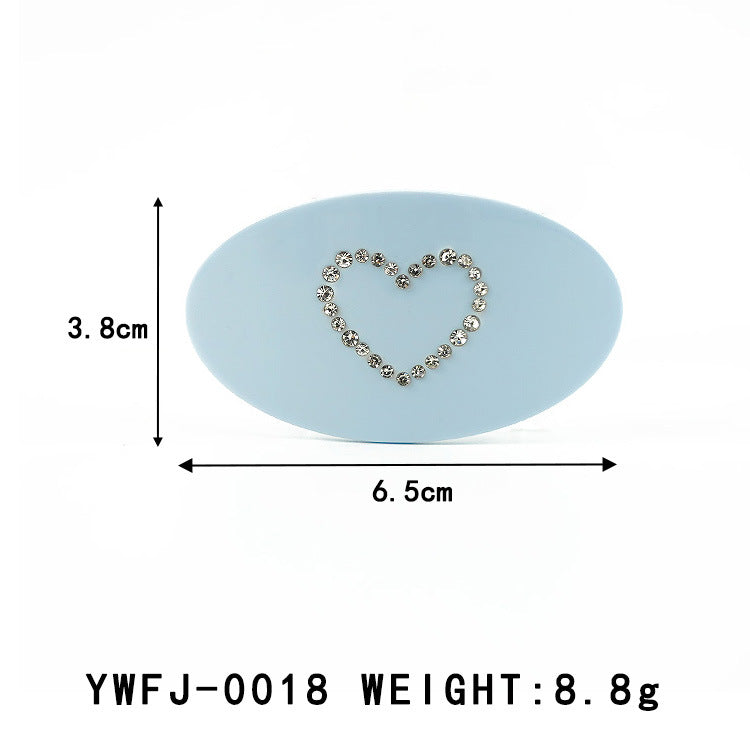 New Style Heart Shape Hairpin For Women In Blue, Made With Acetic Acid Sheets