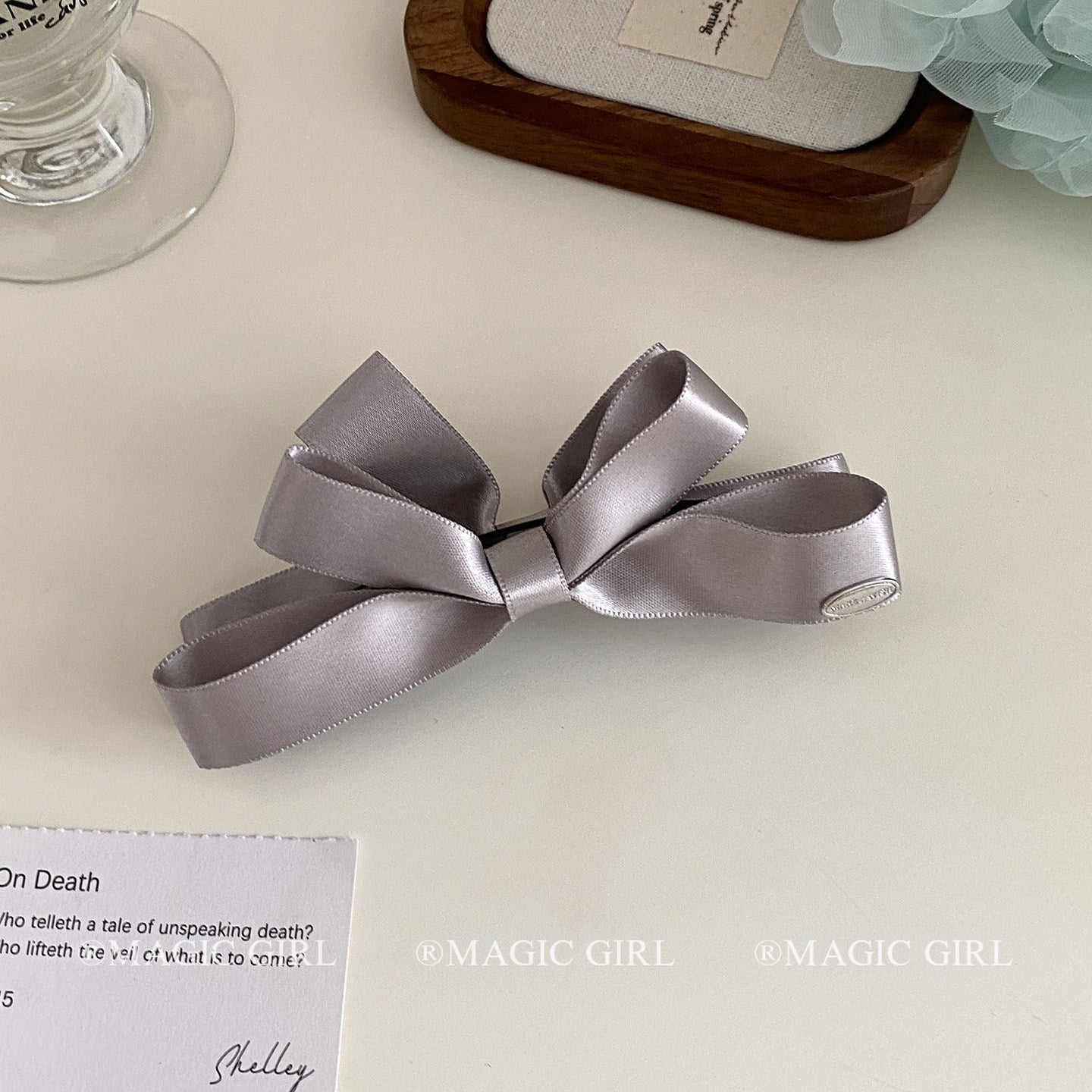 New Style Bow Tie Banana Clip Hairpin For Women In Dyed Black Satin, Perfect For Spring