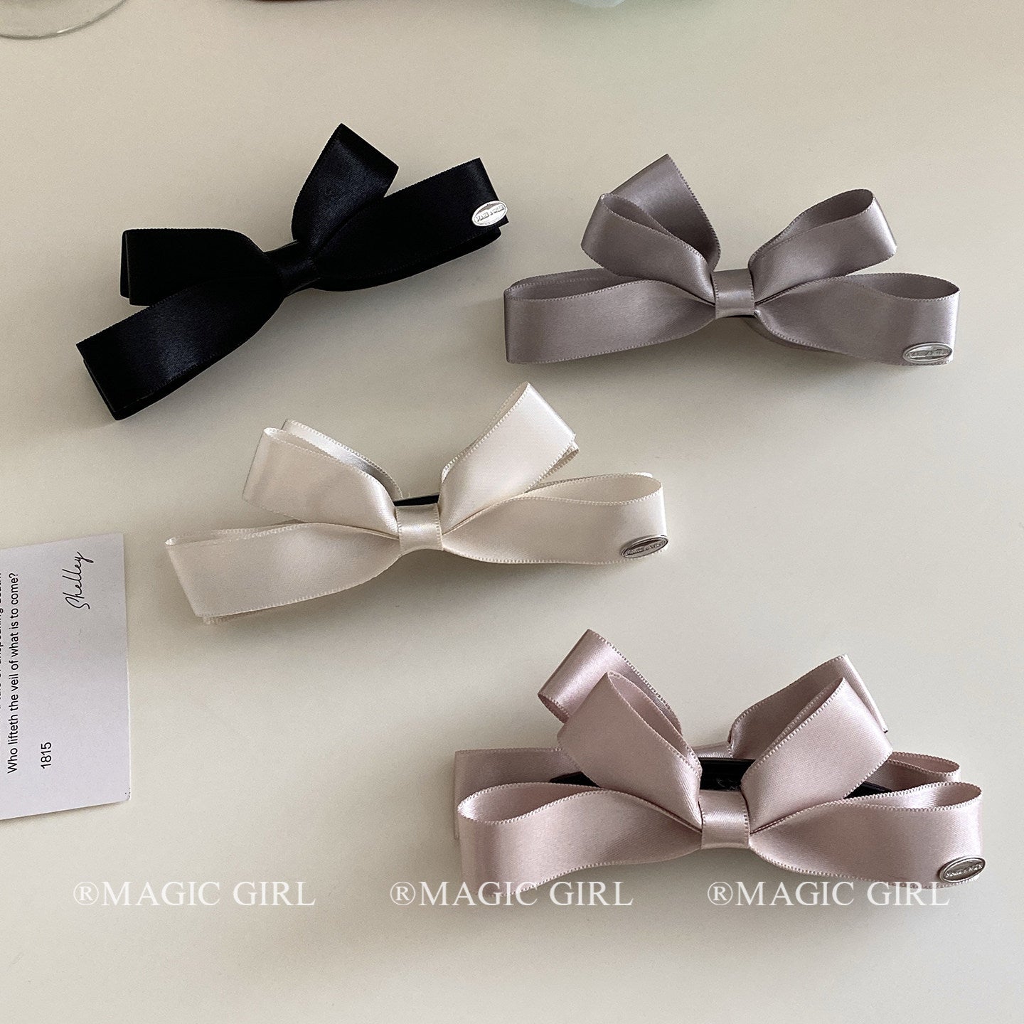 New Style Bow Tie Banana Clip Hairpin For Women In Dyed Black Satin, Perfect For Spring