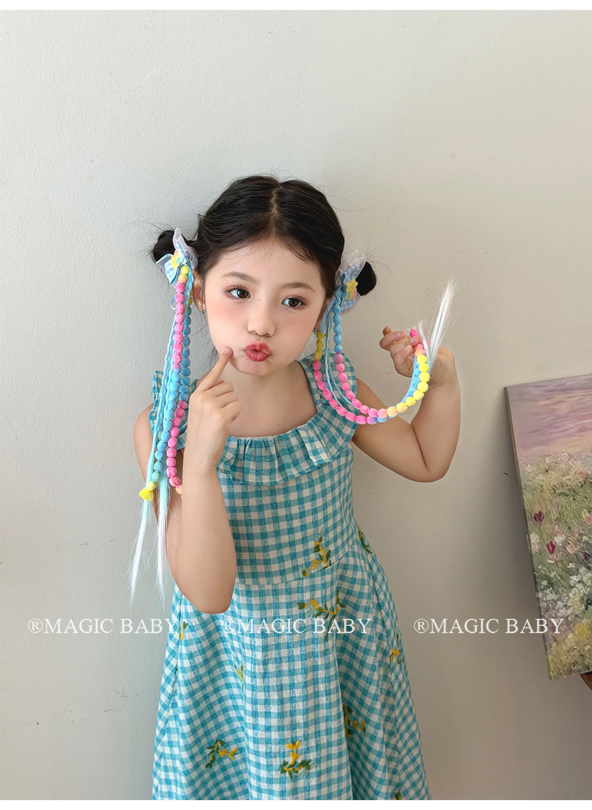 Cute Fuzzy Ball Rubber Band Hair Accessories For Girls, 2 PCS Package, Made Of Soft Cloth In Colour